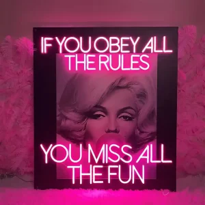 Marilyn Monroe UV Print Neon Sign