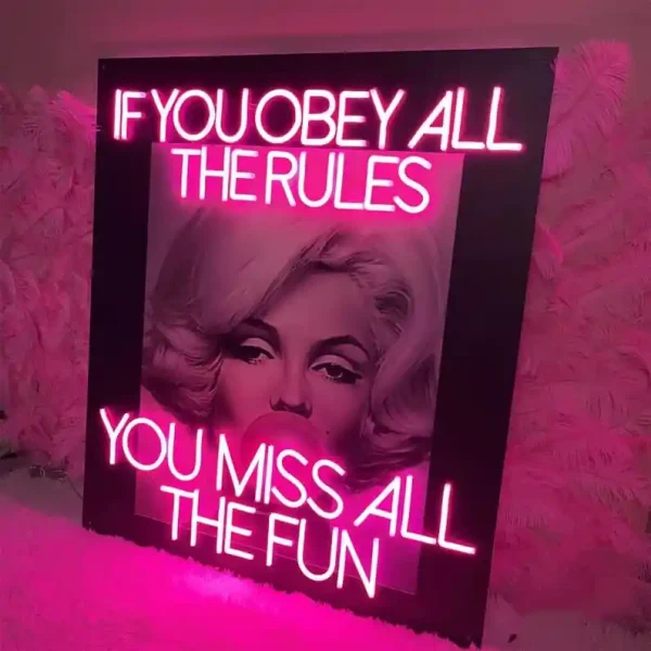 Marilyn Monroe UV Print Neon Sign - Image 4