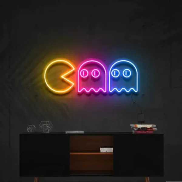 Pac-Man Chasing Ghosts Trendy Neon Sign - Image 2